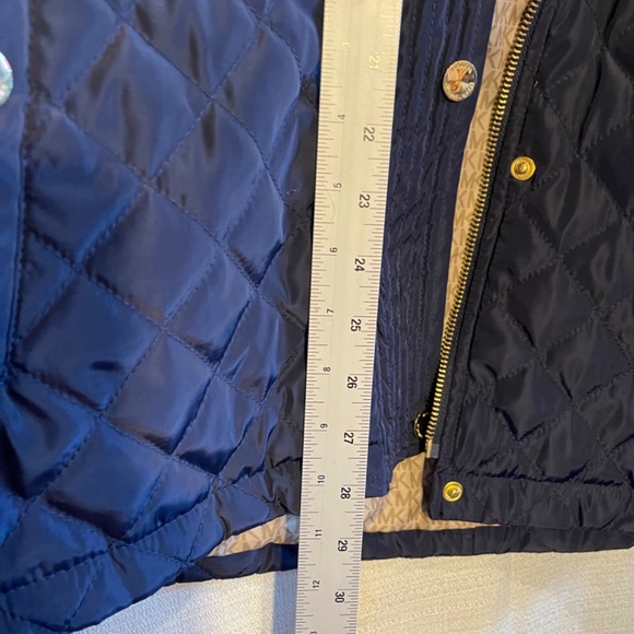 Michael Kors Blue Large Windbreaker zip up jacket puffer - Picture 10 of 11